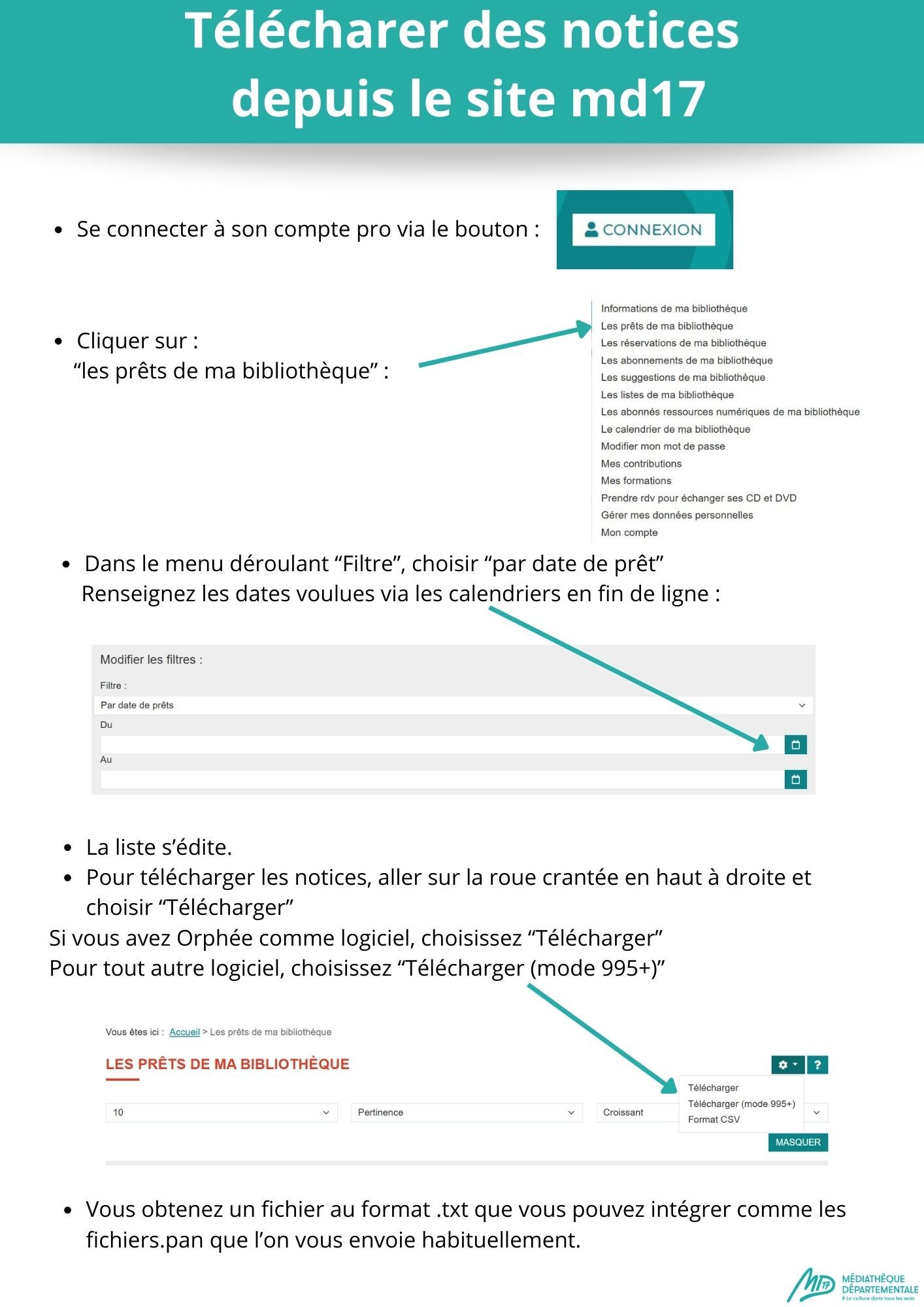 Telecharger des notices depuis le site md17 